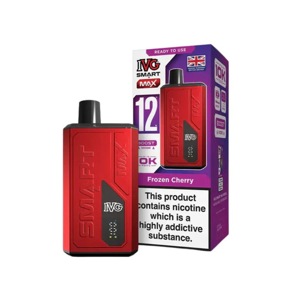 IVG Smart Max 10000 Prefilled Pod Vape Kit - Box of 5 available in Frozen Cherry