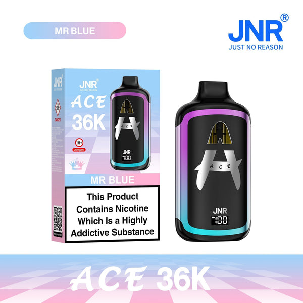 Image of JNR ACE 36k Prefilled Vape Pod Kit Box of 5, Mr Blue Flavour
