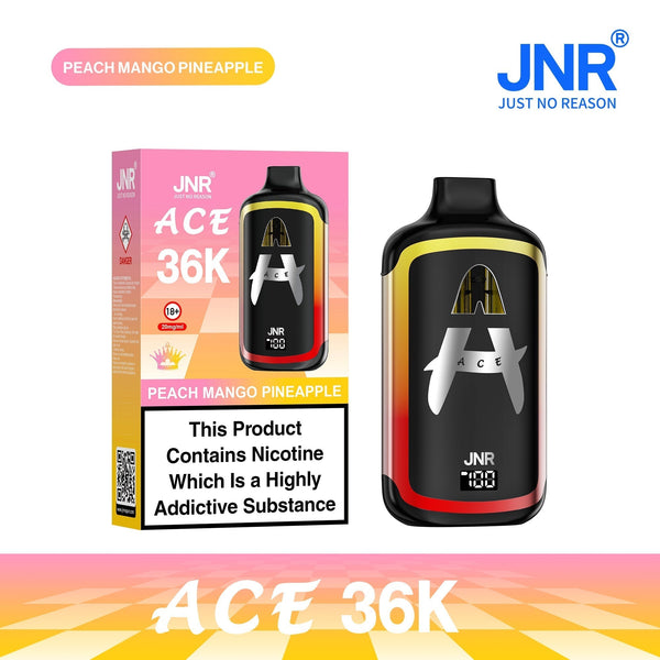 Image of JNR ACE 36k Prefilled Vape Pod Kit Box of 5, Peach Mango Pineapple Flavour