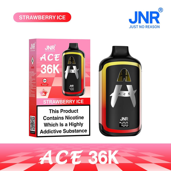 Image of JNR ACE 36k Prefilled Vape Pod Kit Box of 5, Strawberry Ice - Ukvaper Wholesale