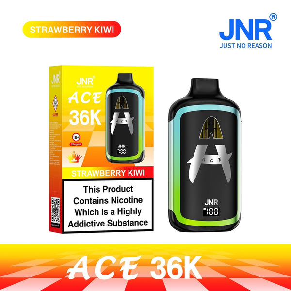 Image of JNR ACE 36k Prefilled Vape Pod Kit Box of 5, Strawberry Kiwi Flavour
