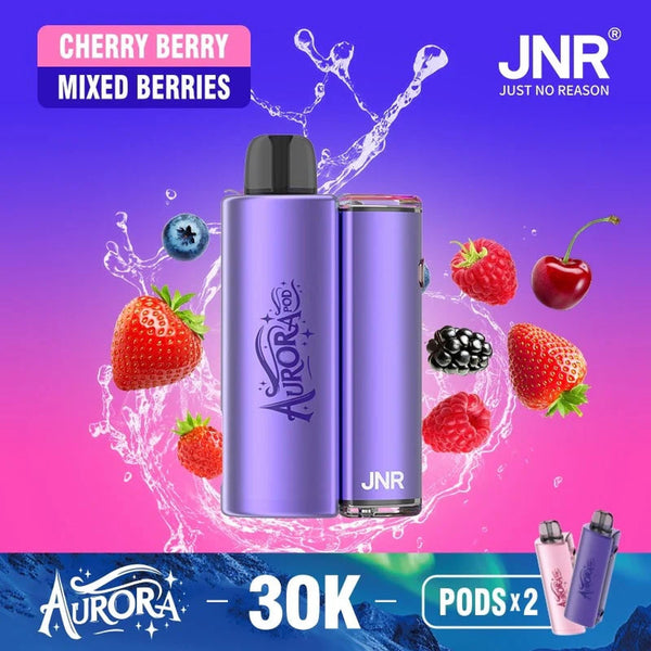 Flavour Cherry Berry of JNR Aurora 30k Pod vape Kit Box of 5 at UK Vaper Wholesale
