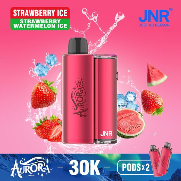 Flavour Strawberry Ice & Watermelon Ice of JNR Aurora 30k Pod vape Kit - Box of 5 at UK Vaper Wholesale