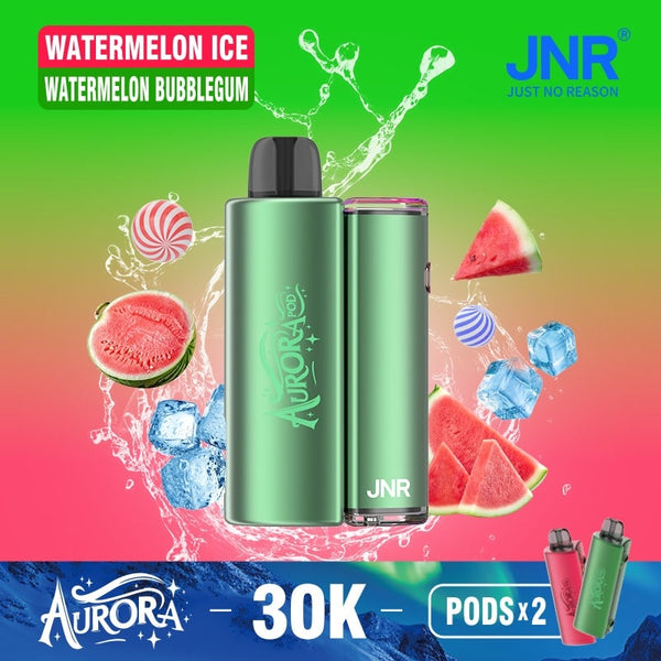 Flavour Watermelon Ice and Watermelon Bubblegum of JNR Aurora 30k Pod vape Kit - Box of 5 at UK Vaper Wholesale
