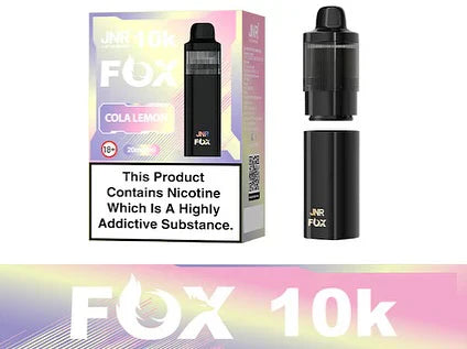 Image Of JNR Fox 10K Puffs Prefilled Pod Vape Kit - Box Of 5 With Flavour Cola Lemon