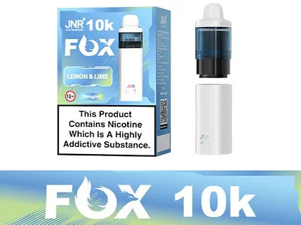 Image Of JNR Fox 10K Puffs Prefilled Pod Vape Kit - Box Of 5 With Flavour Lemon & Lime