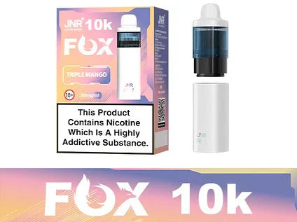 Image Of JNR Fox 10K Puffs Prefilled Pod Vape Kit - Box Of 5 With Flavour Triple Mango