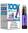Image of JNR P5 GlassRock 100K Pack of 3 vape device offers dual flavours.