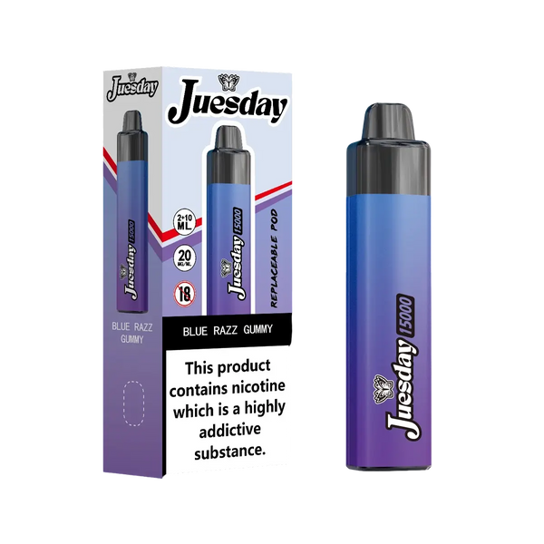 Image Of Juesday 15000 Puffs Prefilled Vape Kit - Box of 10-With Blue Razz Gummy