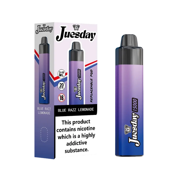 Image Of Juesday 15000 Puffs Prefilled Vape Kit - Box of 10-With Flavour BlueRazz Lemonade