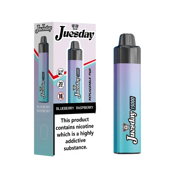Image Of Juesday 15000 Puffs Prefilled Vape Kit - Box of 10-With Blueberry Raspberry