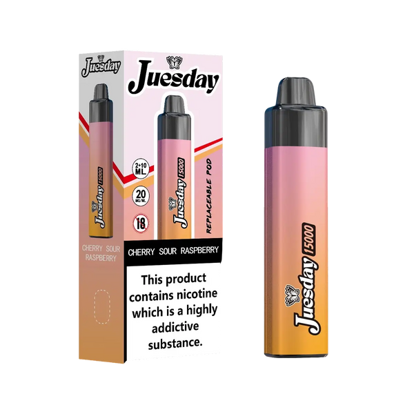 Image Of Juesday 15000 Puffs Prefilled Vape Kit - Box of 10-With Cherry-Sour-Raspberry