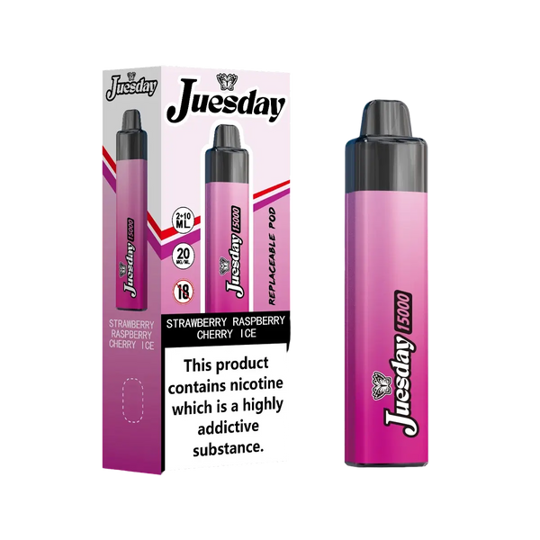 Image Of Juesday 15000 Puffs Prefilled Vape Kit - Box of 10 With Flavour Blueberry & Mr Blue