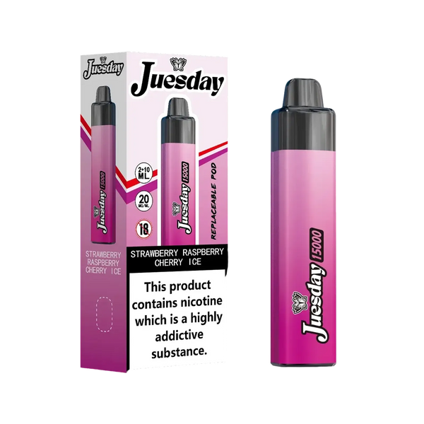 Image Of Juesday 15000 Puffs Prefilled Vape Kit - Box of 10 With Flavour Blueberry & Mr Blue
