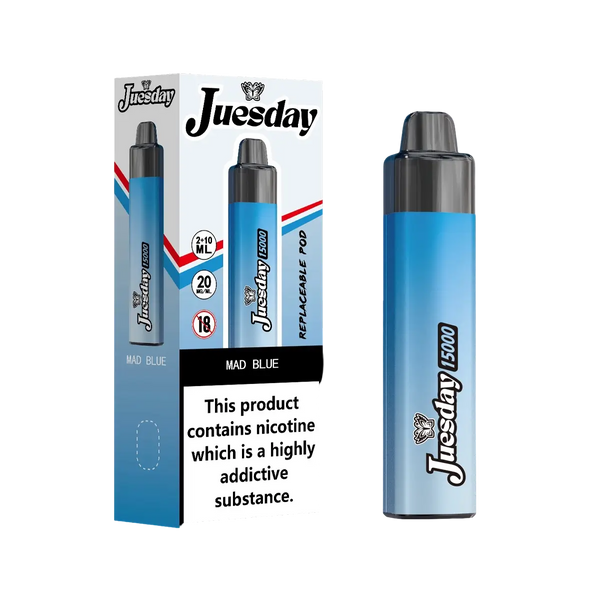 Image Of Juesday 15000 Puffs Prefilled Vape Kit Box of 10-With Flavour Mad-Blue