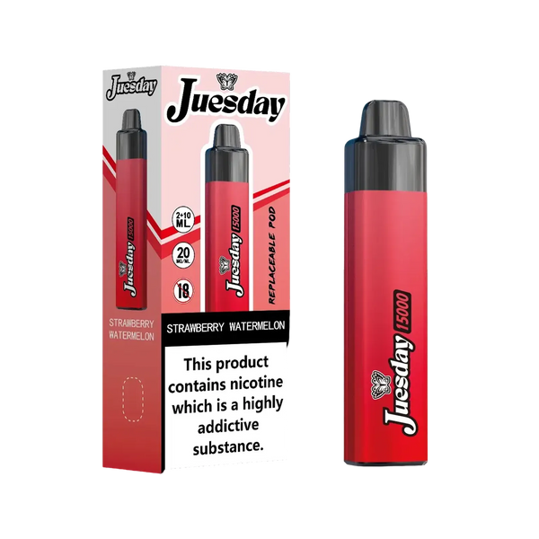 Image Of Juesday 15000 Puffs Prefilled Vape Kit - Box of 10-With Flavour Strawberry Watermelon