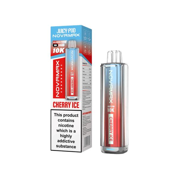 Juicy Pod Novamax 10k Prefilled Pod Vape Kit - Pack of 5 available in Cherry Ice Flavour