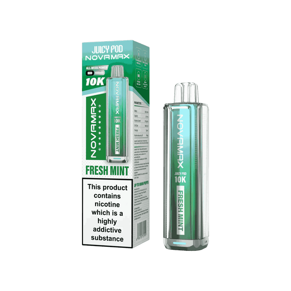Juicy Pod Novamax 10k Prefilled Pod Vape Kit - Pack of 5 available in Fresh Mint Flavour
