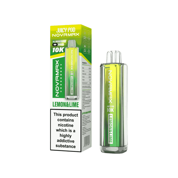 Juicy Pod Novamax 10k Prefilled Pod Vape Kit - Pack of 5 available in Lemon & Lime Flavour