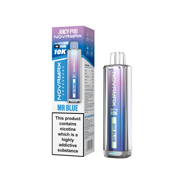 Juicy Pod Novamax 10k Prefilled Pod Vape Kit - Pack of 5 available in Mr Blue Flavour