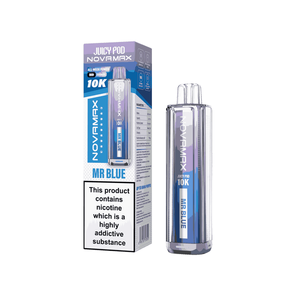 Juicy Pod Novamax 10k Prefilled Pod Vape Kit - Pack of 5 available in Mr Blue Flavour