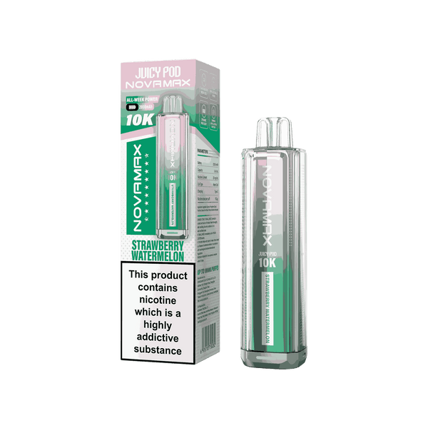 Juicy Pod Novamax 10k Prefilled Pod Vape Kit - Pack of 5 available in Strawberry Watermelon Flavour