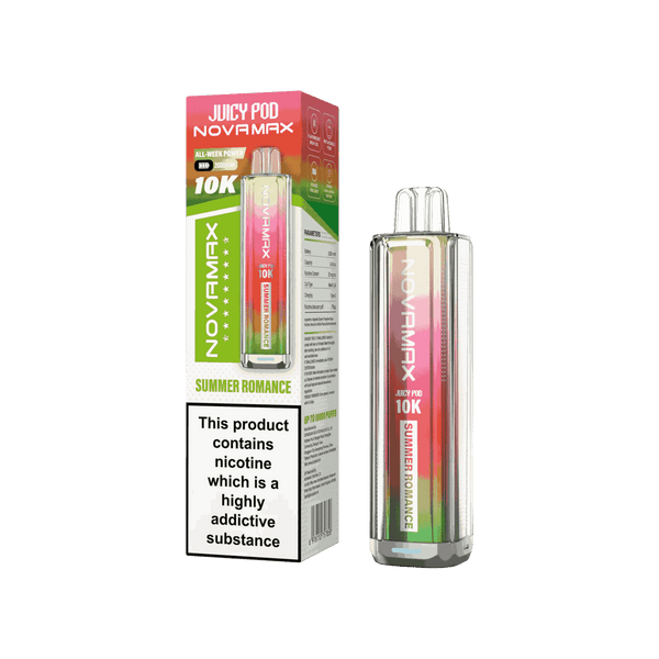 Juicy Pod Novamax 10k Prefilled Pod Vape Kit - Pack of 5 available in Summer Romance Flavour