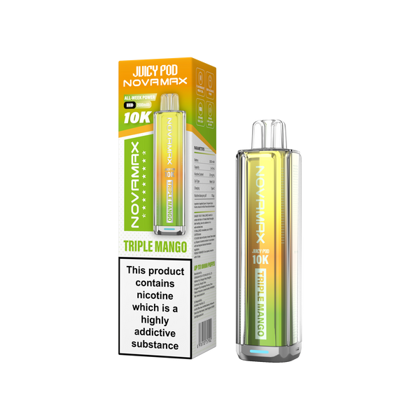 Juicy Pod Novamax 10k Prefilled Pod Vape Kit - Pack of 5 available in Triple Mango Flavour