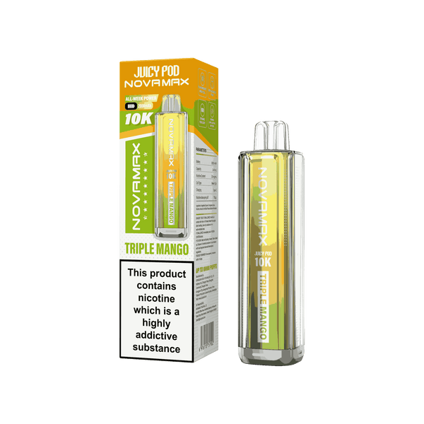 Juicy Pod Novamax 10k Prefilled Pod Vape Kit - Pack of 5 available in Triple Mango Flavour