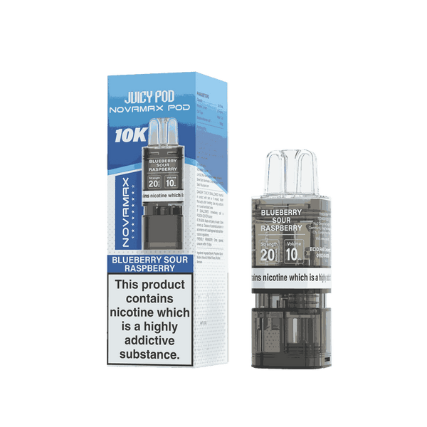 Juicy Pod Novamax 10k Replacement Pods, Blueberry Sour Raspberry Flavour