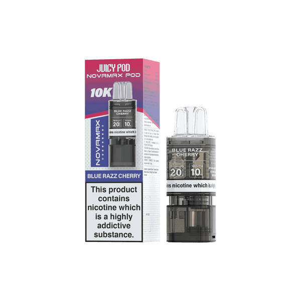 Juicy Pod Novamax 10k Replacement Pods, Blue Razz Cherry Flavour