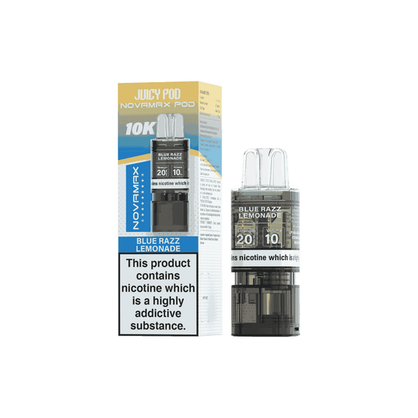 Juicy Pod Novamax 10k Replacement Pods, Blue Razz Lemonade Flavour