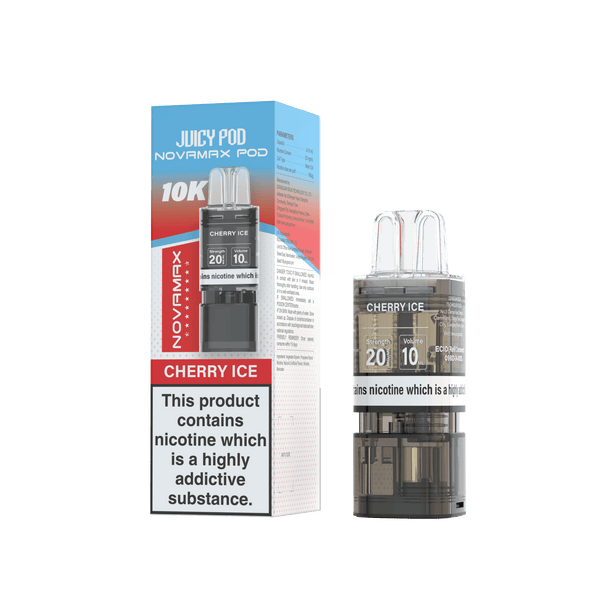 Juicy Pod Novamax 10k Replacement Pods -Available In Cherry Ice Flavour