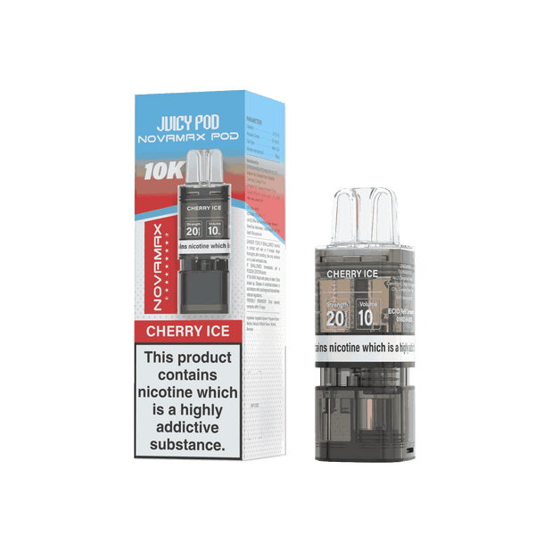 Juicy Pod Novamax 10k Replacement Pods, Cherry Ice Flavour