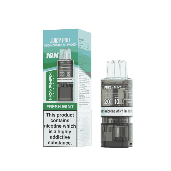 Juicy Pod Novamax 10k Replacement Pods, Fresh Mint Flavour