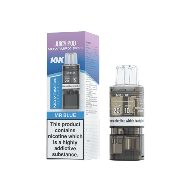 Juicy Pod Novamax 10k Replacement Pods - Available In Mr Blue Flavour