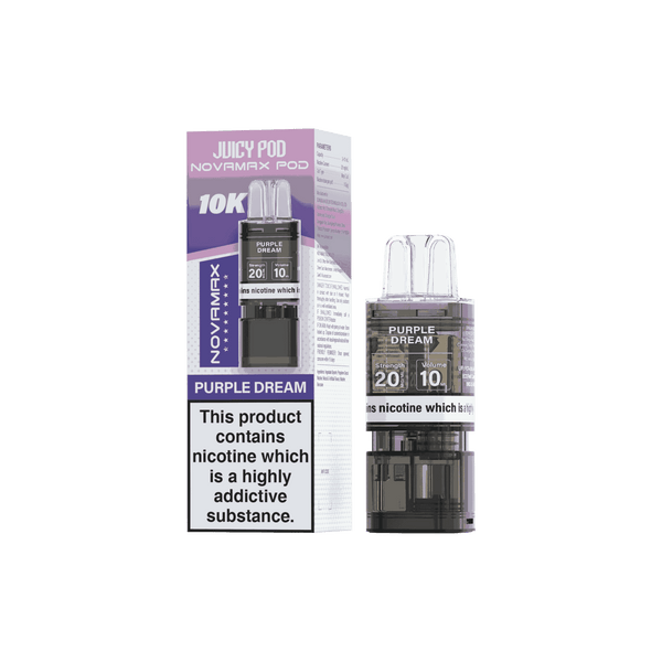 Juicy Pod Novamax 10k Replacement Pods, Purple Dream Flavour