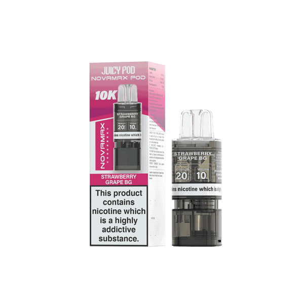 Juicy Pod Novamax 10k Replacement Pods, Strawberry Grape GB Flavour