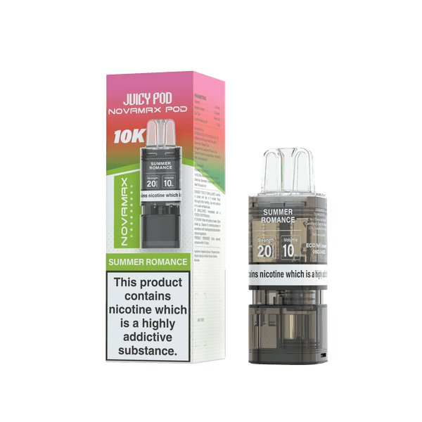 Juicy Pod Novamax 10k Replacement Pods - Available In Summer Romance Flavour