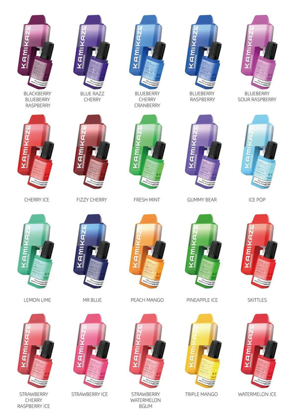 Kamikaze 5000 Puffs Disposable Vape Box of 5