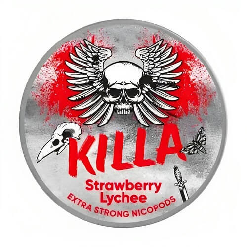 Killa Nicopods Nicotine Pouches Box of 10, Strawberry Lychee Flavour