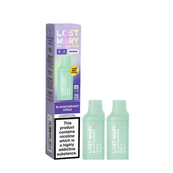 Lost Mary BM600 Prefilled Pods box of 10 In Black Currant Apple Flavour
