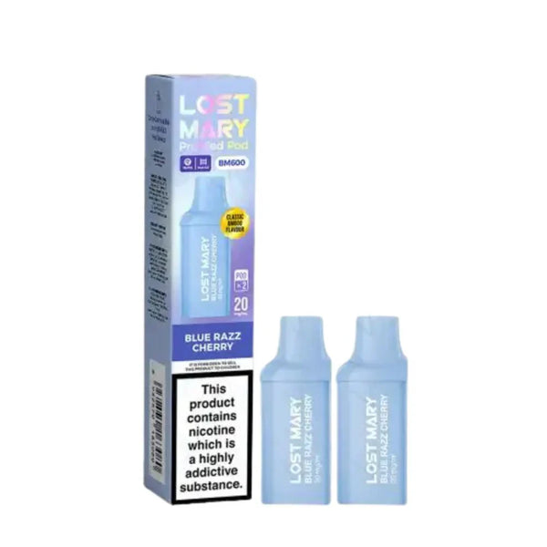 Lost Mary BM600 Prefilled Pods box of 10 In Blue Razz Cherry Flavour