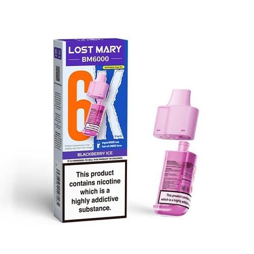 Lost Mary BM6000 Prefilled Pods Pack of 5 - Available In Blackberry Ice Flavour