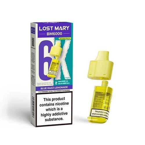 Lost Mary BM6000 Prefilled Pods Pack of 5 - Available In Blue Razz Lemonade Flavour