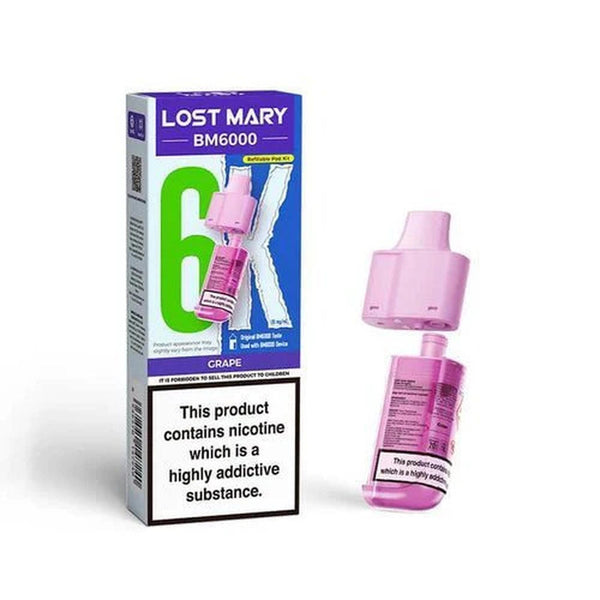 Lost Mary BM6000 Prefilled Pods Pack of 5 - Available In Crape Flavour