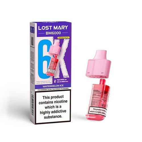 Lost Mary BM6000 Prefilled Pods Pack of 5 - Available In Watermelon Ice Flavour