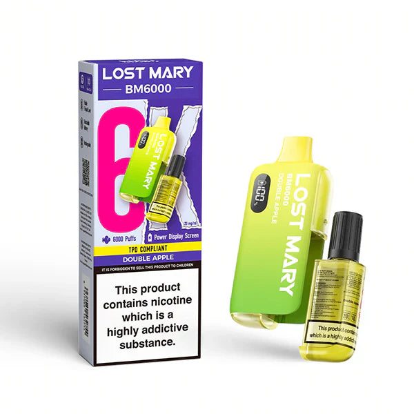Lost Mary BM6000 Prefilled Vape Pod Kit, Box of 5, Double Apple Flavour