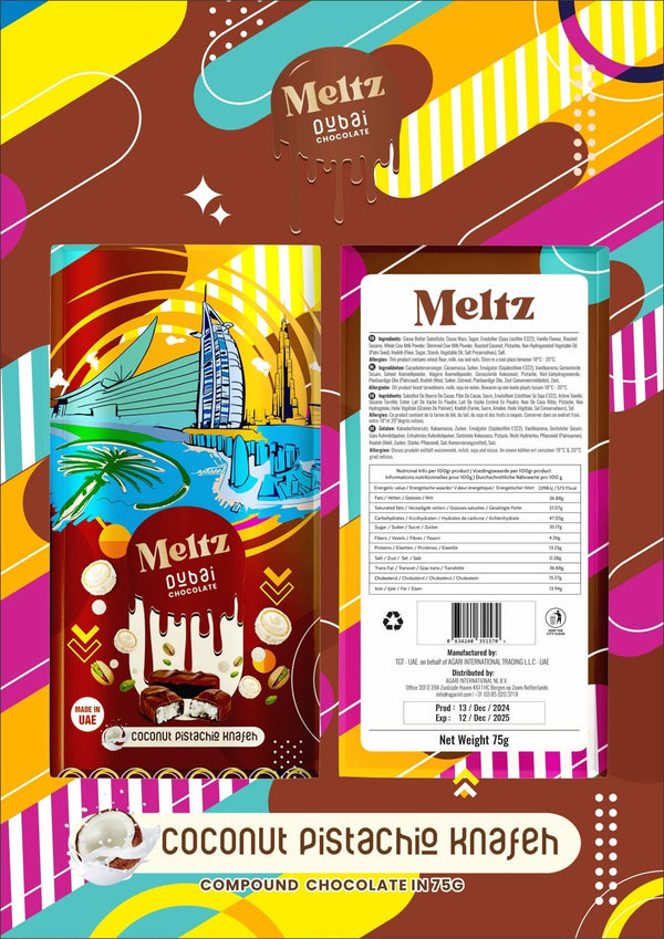 Meltz Dubai Knafeh Chocolate - 75g - #Simbavapeswholesale#