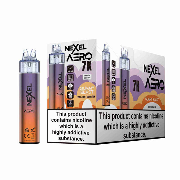 Image Of Nexel Aero 7k Prefilled Pod Vape Kit - Pack of 5 with Gummy Blast flavour